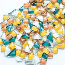 공예 재료 모자이크 취미 100g/3.52oz(약 60-70pcs) 다채로운 믹스 컬러 유리 타일 불규칙한 모양 DIY, 100g-3.52oz, Pumpkin