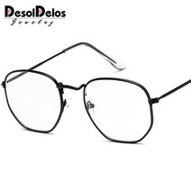 빈티지 선명한 투명 선글라스 색안경 안경테 안경태 안경 안경태테 안경태태 여성 남성 레트로 육각형 lentes mujer N169