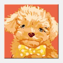 diy 명화그리기 핑크냥이 로즈캣 쿠키캣 도트캣 40x40 고양이 그림 색칠 꽃 집콕 방꾸미기 취미생활, S15 초코 푸들