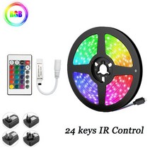 RGB LED 스트립 조명 5050 블루투스 와이파이 컨트롤 TV 컴퓨터 침실 휴일 파티용 피타 16Ft-98.4, 01 Not Waterproof_03 UK_04 20M, 02 IR 24K