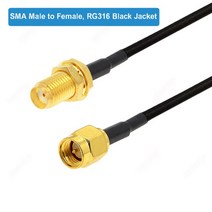 와이파이 증폭기 공유기 인터넷 RG316 케이블 SMA Male to Female 커넥터 50 Ohm WIFI 라우터 안테나 연장 코드 점퍼 브라운/블랙/블루/화이트 색상, [02] RG316 Black, [01] 5CM