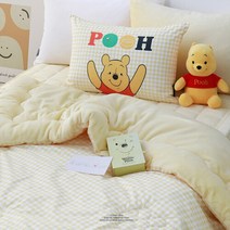 아망떼x디즈니 곰돌이 푸_레이지 60수 고밀도 면 플란넬 극세사 차렵이불베개세트