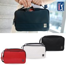 피지에이투어 PGA TOUR PU 패턴 골프 빅 파우치, 블랙