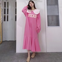 [세인트이브] 111 빅사이즈 빅카라 러플 플레어 원피스