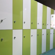 락카장 개인 락커 2단 캐비넷옷장 미니 락커룸 목욕탕 사우나 목재, 화이트 그린 바둑이+단추손잡이