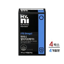 rtg 알라스카 오메가3 비타민E 알티지오메가3 오일 기름 멸치 엔초비 불포화지방산 오메가 초임계 장용성 혈액순환 혈행 기억력 개선 뇌 영양제 효능 오메가쓰리 식약처, 4박스, 60캡슐