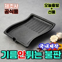매직쿡킹팬 제조사 기름연기 없는 고기불판, 1개, [미니]35*30*6cm