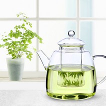 내열유리 차우려내는 티포트 1.5L 녹차 로즈마리 꽃차포트, 단품