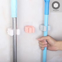 붙이는 청소 도구 용품 밀대 걸레 대걸레 다용도 거치대 홀더 걸이함 보관함, 화이트