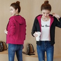 여성 항공 점퍼 빅사이즈 후드 캐주얼 양면 봄 pdx11