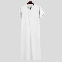 무슬림 남자 옷 여름 이슬람 중동 아랍 두바이 말레이시아 여성 반팔 셔츠 단색 지퍼