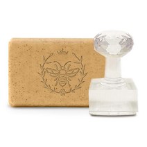 CRASPIRE 아크릴 비누 스탬프 꿀벌 수제 비누 스탬프 손잡이 포함 14cm(5.5인치) 비누 엠보싱 스탬프 쿠키 클레이 도자기 스탬프 비스킷 젤리 DIY 예술 공예 제작 프로