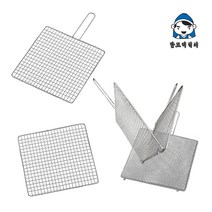 국내산 스텐레스 석쇠 불판 구이판 숯불구이 업소용 캠핑 가정용 생선 장어 쥐포, 03.스텐손잡이촘촘망사각석쇠285x285, 1개