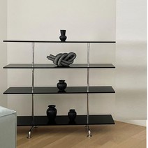 4단 선반 모듈 장 벽 시스템 다용도 조립 팬트리, 4단 브라운 100x25x116 바퀴