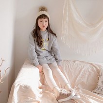 스타일노리터 빌레 롱 기모맨투맨 티셔츠 그레이