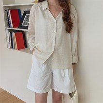 [겟잇미] 러셀루 브이넥 여름 린넨 데일리 셔츠 (8925818)