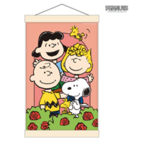 DIY 스누피 피너츠 HAPPY 보석십자수 세트 행잉타입 20x30 큐빅 페인팅, 꽃밭