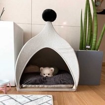 강아지 집 고양이 집 펫주택 애견하우스 반려동물 집, 창문형 샌드베이지