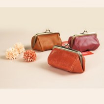 구슬 똑딱이 소가죽 동전지갑