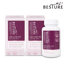 관절+연골+뼈건강 3중복합기능 관절 트리플 액션 플래티넘 MSM 1500mg 60정 아세틸글루코사민 비타민D + 스낵팝, 2박스