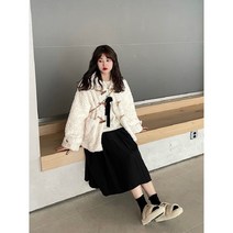 무스탕 리폼 떡볶이 코트 양털 플러시 아우터 세트 여성 겨울 젊은 오버핏 두꺼운 모피