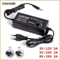 소형 송품기 집진기 산업용 목용 목공 가정용 이동형 조정 가능한 AC 100-240V-DC 3V-12V 범용 어댑터 변압, 04 3V-24V 3A_02 US