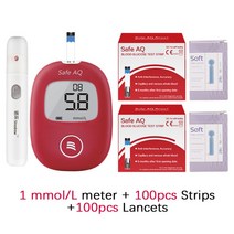 과일당도측정기 포도당도 비파괴당도 비파괴당도계 과일 샤인머스캣 Safe AQ 혈당 측정기 테스트 스트립 및 란셋 당뇨병 포도 테스터 5초의 빠른 결과 단 06μl 샘플, 4.moMeter 100Test