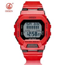 디지털 Led 남성 스포츠 패션 시계 블랙 다이빙 충격 전자 군사 손목 알람 스톱워치