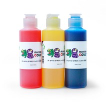 컬러괴물물감140ml 3색 스노우키즈 엄마표미술 쭈욱 늘어나는 퍼포먼스 유아물감 촉감놀이 오감놀이