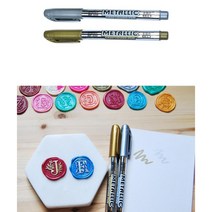 실링왁스 씰링도장 꾸미기펜 페인트마카 아날로그감성 결혼스탬프 청첩장봉투, 실버