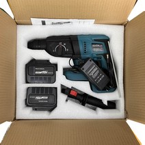 18V 충전식 리튬 배터리 구동 브러시리스 무선 로터리 해머 드릴 전기 임팩트 포함, 09 with 2 9.0Ah battery_01 미국