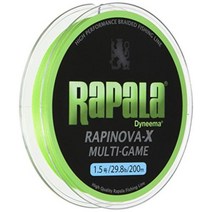 Rapala(라파라) PE 라인 라피노바 X 멀티 게임 200m 1.5호 29.8lb 4개 뜨개질 라임 그린 RLX200M15LG