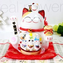 일본 복고양이 마네키네코 손흔드는 도자기 인형 (중) 3종류, 단품