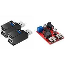 1X LM2596 듀얼 USB 스텝 다운 벅 컨버터 보드 차량용 충전기 태양 광 전원 공급 장치 모듈 및 2 Pcs 3 포, 한개옵션0