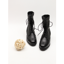 코지 남자 2가지 종류 시크블랙 긴목 가죽 세무 워커