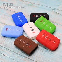 JS automotive 더뉴모하비 풀커버 4버튼 젤리 실리콘 컬러 키홀더 스마트키 키케이스 스크래치 흠집방지 간편장착 새차선물 장식 용품, 블루