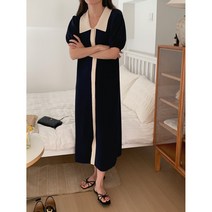 오르네트 여성 카라 롱 니트 원피스