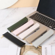 가죽 필통 파우치 만년필 애플펜슬필통 고급 펜케이스, 그레이