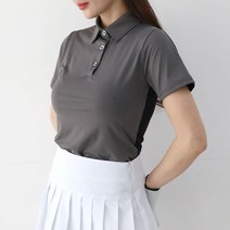 순이들 여성 빅사이즈 골프 앞뒤 배색 카라 반팔티