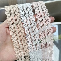 늘어나는 레이스밴드 스판레이스 헤어밴드재료 리본공예 홈패션부자재, 화이트