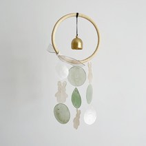[호유즈] 호유즈동물원 비맞는토끼+도어벨 자개모빌 DIY-KIT_카키(S), 카키(S)