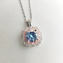 여성 모이사나이트 랩다이아 레이어드 사각 데일리 엑설런트컷팅 목걸이 luomansi 럭셔리 s925 silver moissanite 1 캐럿 옐로우 그린 블루 핑크 pass