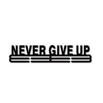 메탈소재 메달걸이 랙 타공형 거치대 마라톤 완주 메달 진열대, Never Give Up