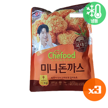 롯데 쉐푸드 미니돈까스 380g/냉동 에어프라이어 한입 돈까스 케찹 토핑 불고기양념장 반찬 야식 안주, 3개