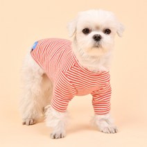 올치 멜란지 단가라 반려동물 티셔츠, 레드