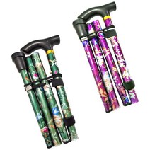 2pcs 접이식 지팡이 조정 가능한 5 섹션 핸드 워킹 스틱 캠핑 폴, 알루미늄 합금, 그린+퍼플