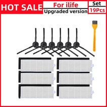 헤파필터 19 개/몫 로봇 진공 청소기 Hepa 필터 ILIFE a40 a6 a4 a4s 부품 사이드 브러시 Danhui, [01] 19pcs