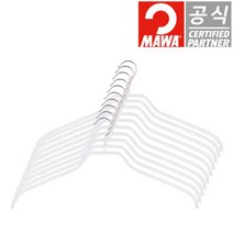 마와 논슬립 옷걸이 실루엣 45/F 넥, 화이트, 10개입