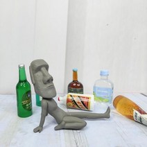 모아이석상 재밌는 장난감 장식용 소품 석상 7cm 인테리어 스트레칭 특이한 선물 인형 독특한 모아이, 앉은 자세가 한쪽 발을 뻗다., 약 6CM