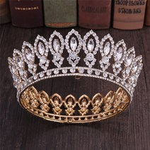 왕관 세련된 고급진 생일 Mamojko Baroque 여왕 신부 여성 크리스탈 웨딩 모자를 쓰고 있죠 티아라 헤어 액세서리 비쥬, 22 zxc81gold